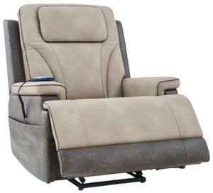 Signature Design by Ashley® 4Z-Peaceful Pause Gray/Sand Power Lift Recliner