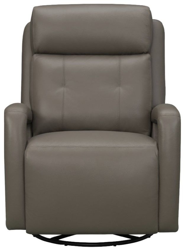 BarcaLounger® Gilbert Lynn Smokey Gray Leather Power Swivel Glider Recliner-3