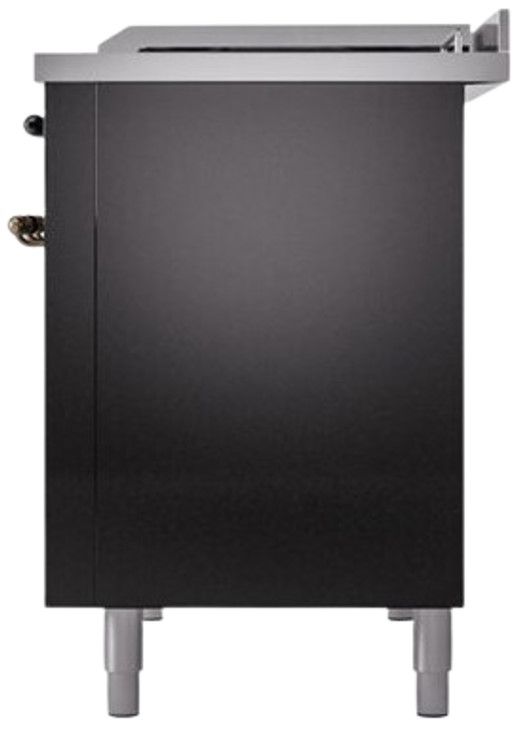Ilve® Nostalgie II Series 48" Glossy Black Pro Style Dual Fuel Range-2