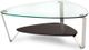 BDI Dino™ 1347 Glass Top Small Cocktail Table with Espresso Stained Oak Shelf -0