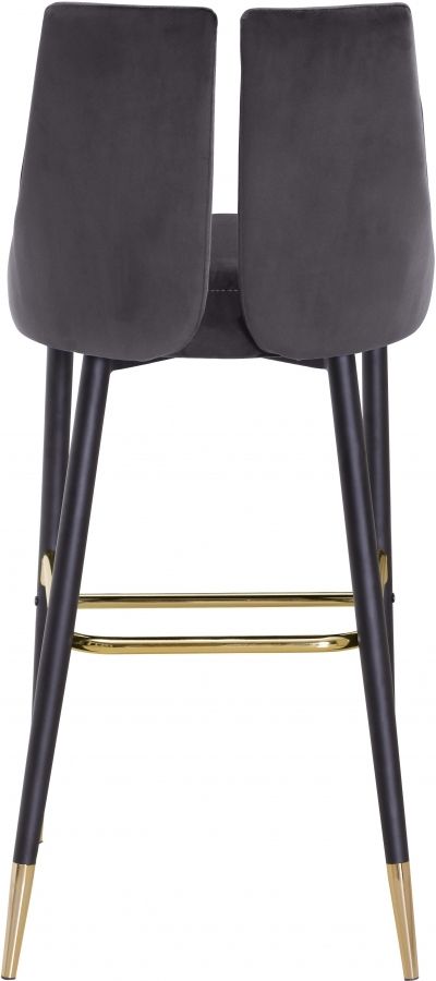 Meridian Furniture Sleek Grey Velvet Bar Stool-3