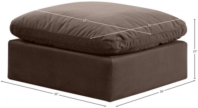 Meridian Furniture Indulge Brown Velvet Ottoman-3