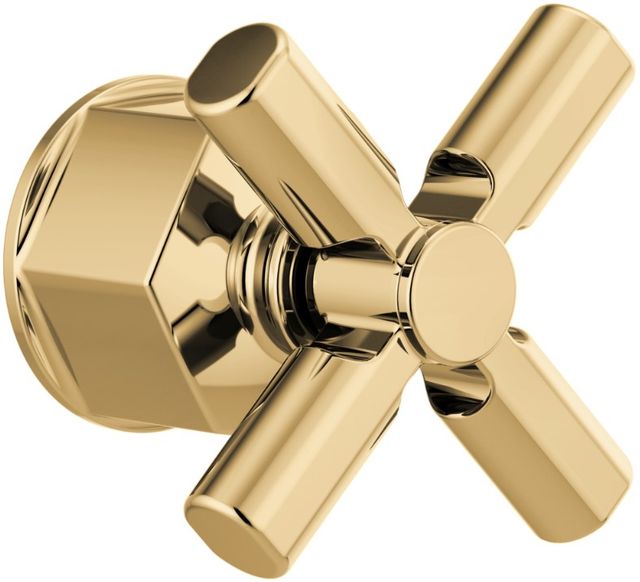 Brizo Invari® Brilliance® Polished Gold Single-Handle Floor Mount Tub Filler Cross Handle Kit-0
