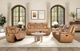 Corinthian Furniture Jordan Camel Power Headrest Reclining Sofa with Drop Down Table-1