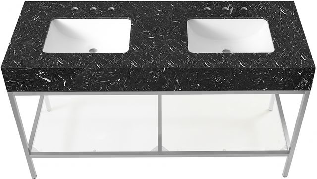 Meridian Furniture Marmo Black/Brushed Chrome 60" Bathroom Vanity-3