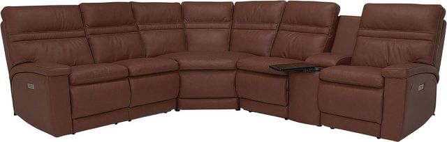 Palliser® Furniture Customizable Leo 4-Piece Power Reclining Curved Sectional with Power Headrest and Power Lumbar