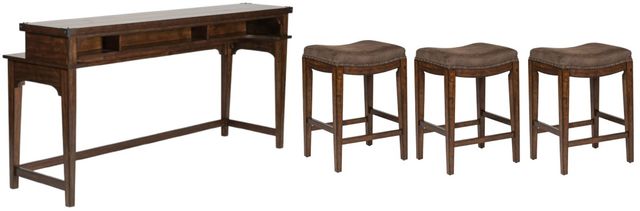 Liberty Furniture Aspen Skies 4-Piece Russet Brown Occasional Bar Set-0