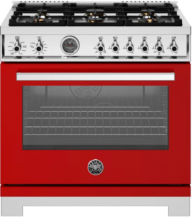Bertazzoni Professional Series 36" Rosso Pro Style Dual Fuel Range-0
