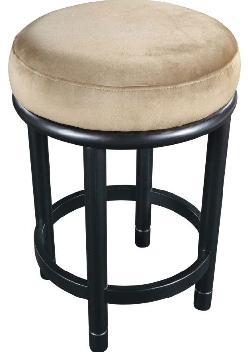 Meridian Furniture Monette Beige/Black Velvet Upholstered Counter Stool-3