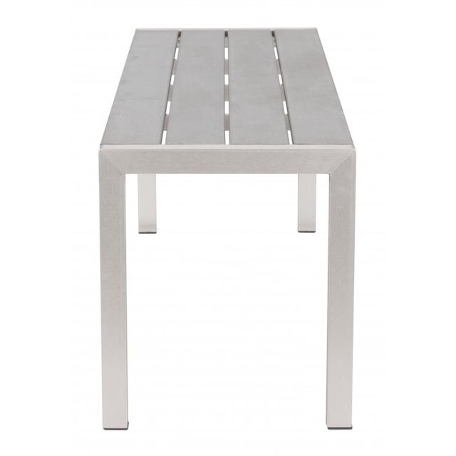 Zuo® Modern Metropolitan Brushed Aluminum Bench-1
