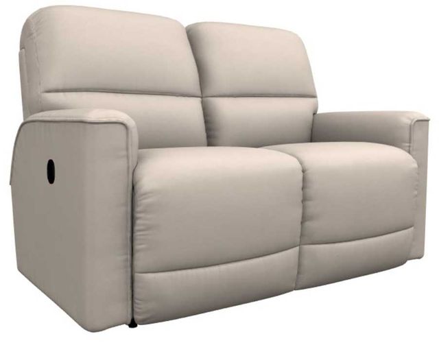 La-Z-Boy® Cade Oyster Leather Manual Reclining Loveseat-0