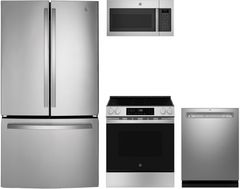 GE® 4 Piece Stainless Steel Kitchen Package