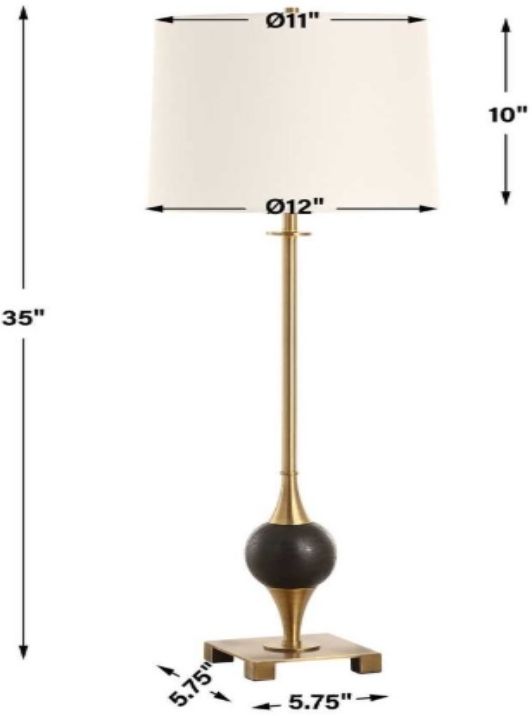Uttermost® Dempsey Black/Brass Buffet Lamp-3