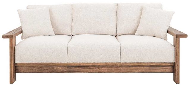 International Furniture Direct Duna Lacquer Brown/Pearl Upholstered Sofa-2