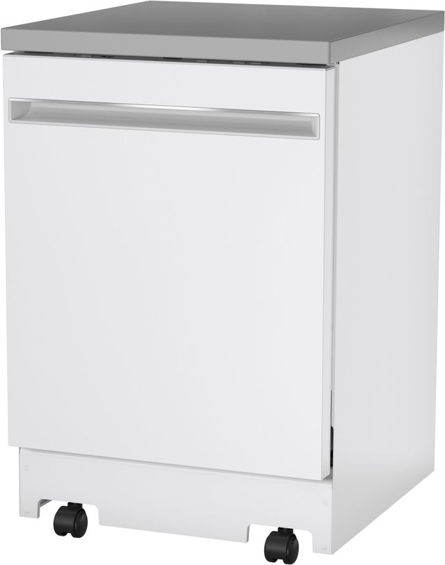 GE® 24" White Portable Dishwasher with Sanitize Cycle-3