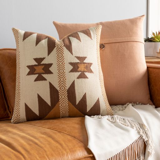 Surya Nobility Dark Brown 20"x20" Toss Pillow with Polyester Insert-4