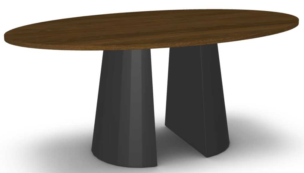 Amisco Customizable Gemma Walnut Veneer 72" Oval Dining Table