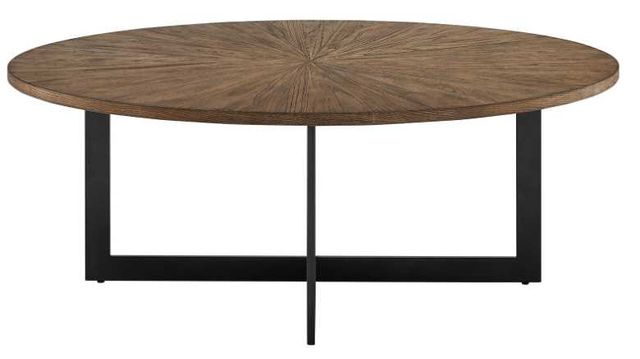 Steve Silver Co. Colton 3-Piece Pecan Occasional Table with Black Base Set-2