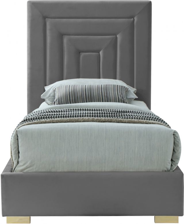 Meridian Furniture Nora Gray Twin Upholstered Panel Bed-1