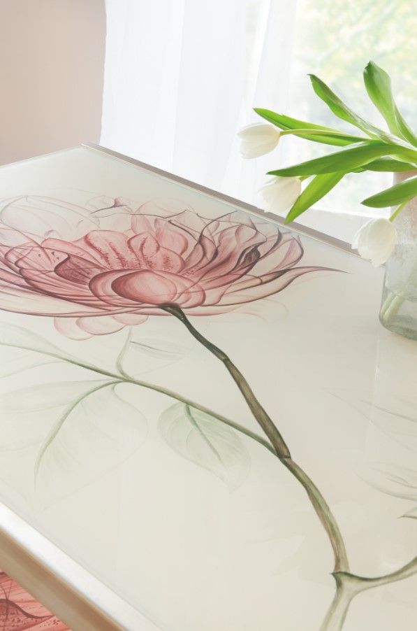 Hooker® Furniture Susan G. Komen Glass Top Blossoming Hope Cocktail Table with Gold Base-4
