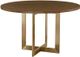 Bassett® Furniture Customizable BenchMade Astor Oak 48" Round Dining Table with Champagne Brass Base-0