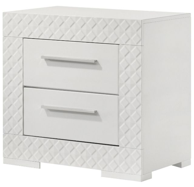 Coaster® Ives White High Gloss Nightstand-2