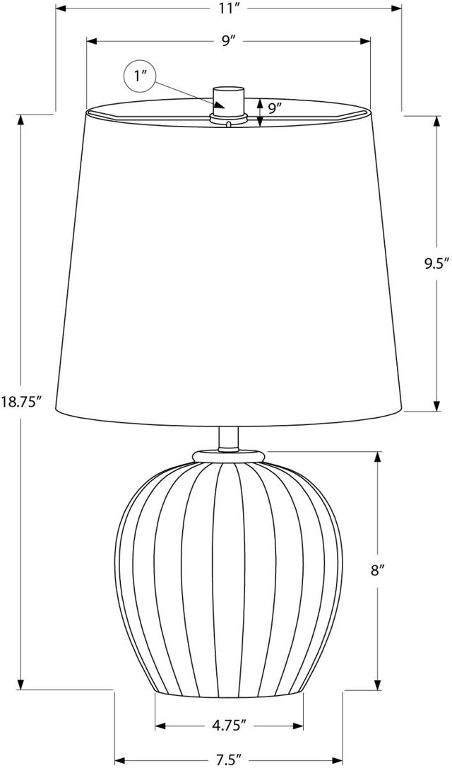 Monarch Specialties Inc. Grey Resin Table Lamp with Ivory Shade-1