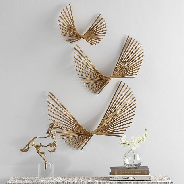 Uttermost® Coreograph 3-Piece Antique Gold Wall Decor Set-2