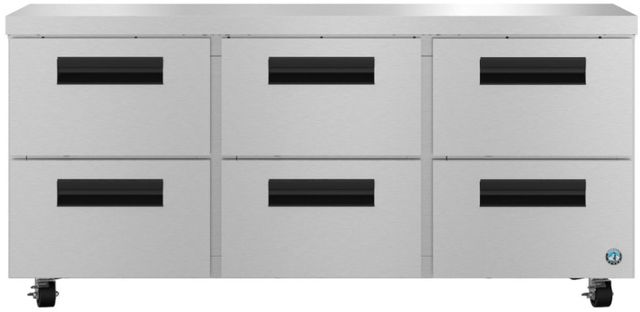 Hoshizaki Steelheart® 72" 18 Cu. Ft. Stainless Steel Two Section Undercounter Refrigerator with Stainless Drawers-0