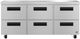 Hoshizaki 72" 18 Cu. Ft. Stainless Steel Two Section Undercounter Refrigerator with Stainless Drawers-0