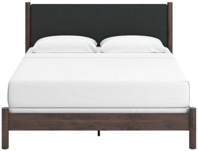 Signature Design by Ashley® Cadmori Black/Brown King Upholstered Panel Bed-1