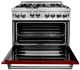 ZLINE 36" Stainless Steel/Red Gloss Pro Style Gas Range-2