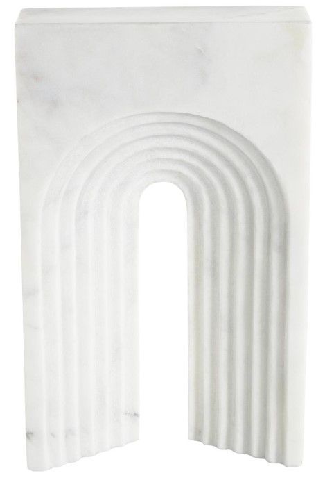 Deco Marche White Rectangular Geometric Sculpture-1