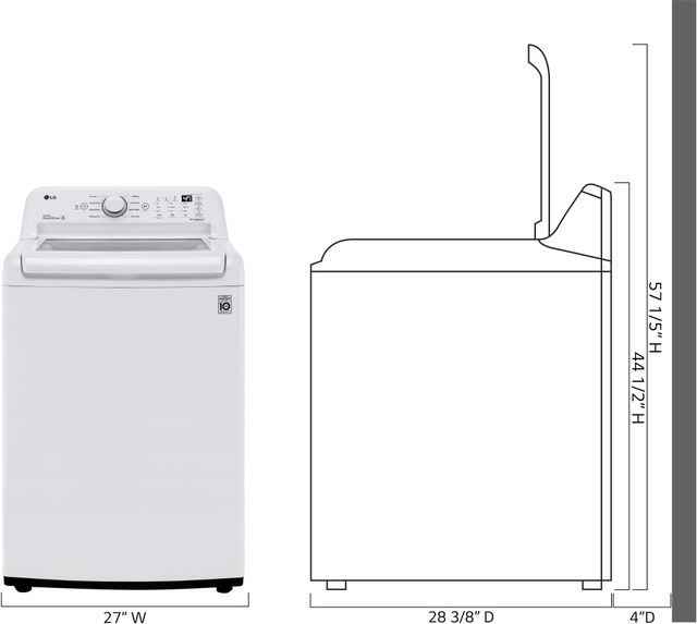 LG 4.3 Cu. Ft. White Top Load Washer-10