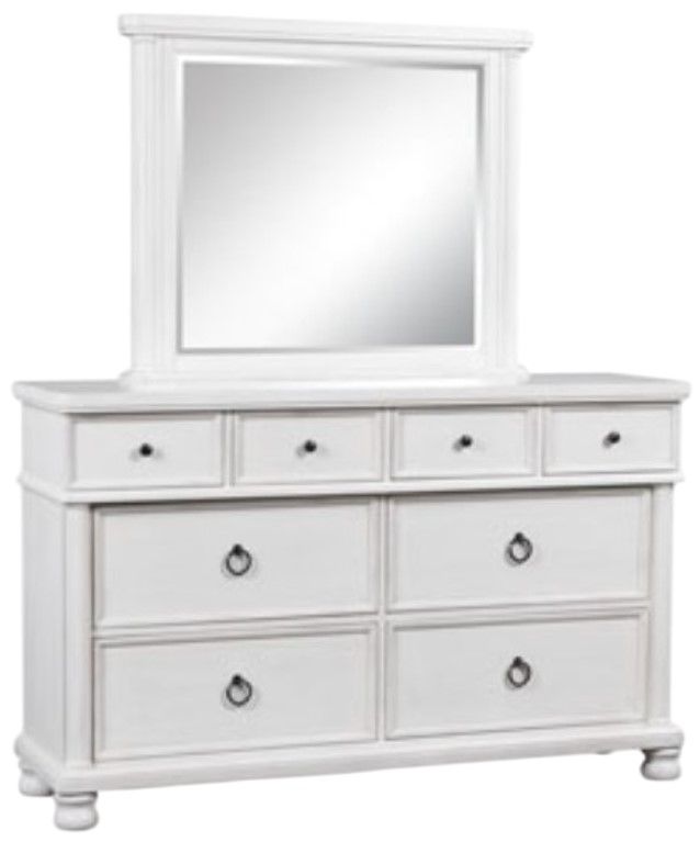 Signature Design by Ashley® Rowlenstown Antique White Dresser and Mirror-0