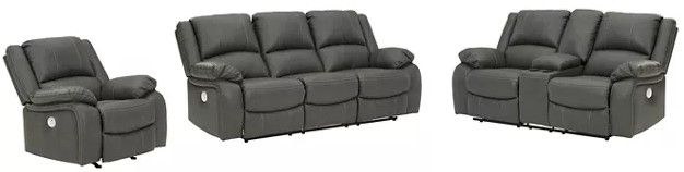 Signature Design by Ashley® Calderwell 3-Piece Gray Power Reclining Living Room Seating Set-0