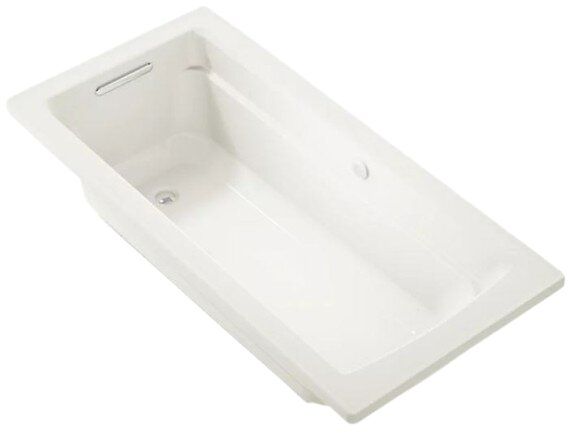 KOHLER® Archer® Biscuit 66" x 32" Drop-In Heated BubbleMassage™ Air Bath with Bask® Heated Surface-0