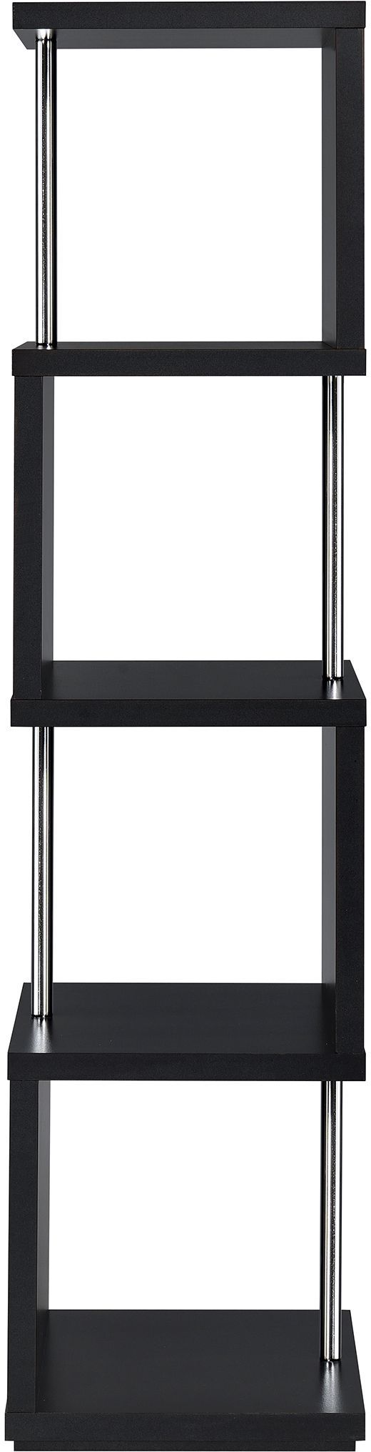 Coaster® Baxter Black/Chrome 4-Shelf Bookcase-2