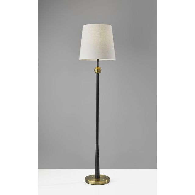 Adesso® Francis Black/Antique Brass Floor Lamp-2