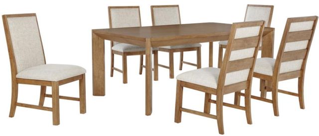 Coaster® Bruner 7-Piece Natural Brown/Oatmeal Dining Table Set-0