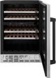 ZLINE Autograph Edition Monument 24" Stainless Steel Freestanding Wine Cooler with Matte Black Accents-1