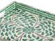 A & B Home Green/White Large Capiz Tray-4