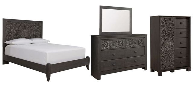 Signature Design by Ashley® Paxberry 4-Piece Black Queen Panel Bed Set-0