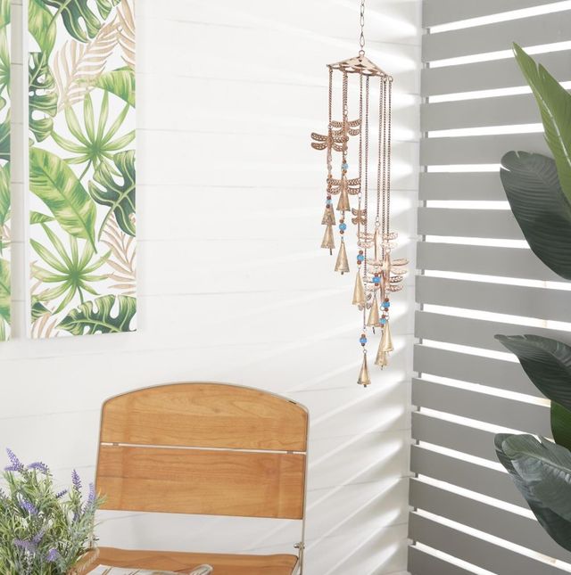 Deco Marche Dragonfly Brass 36" Windchime-2