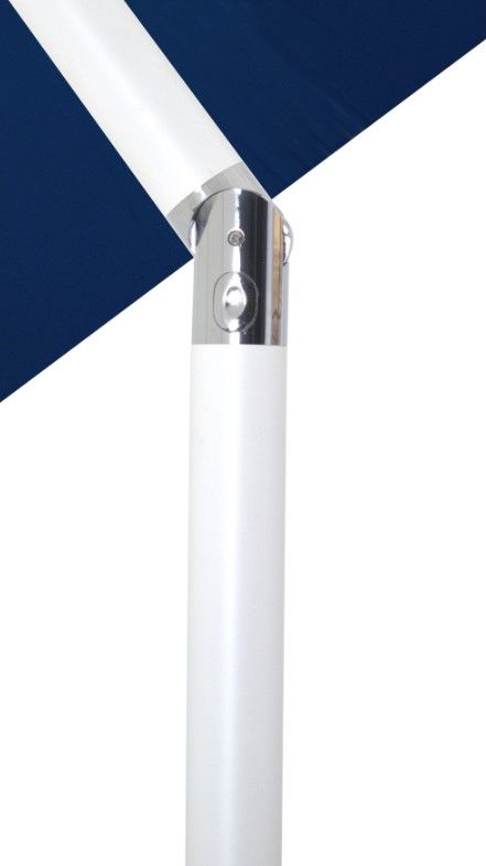 Meridian Furniture Fiji Matte White/Navy/White Aluminum Outdoor Patio Umbrella and Round Base-4