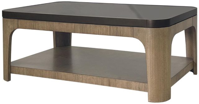 Bernards Calia Black Cocktail Table with Brown Base-3