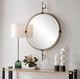 Uttermost® Guardrail Antique Brass/Black Round Mirror-1