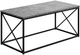 Monarch Specialties Inc. Grey Stone 40"L Coffee Table with Black Metal Base -0
