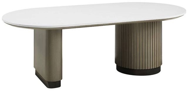 ACME Furniture Clayten White Coffee Table with Light Oak Base-0