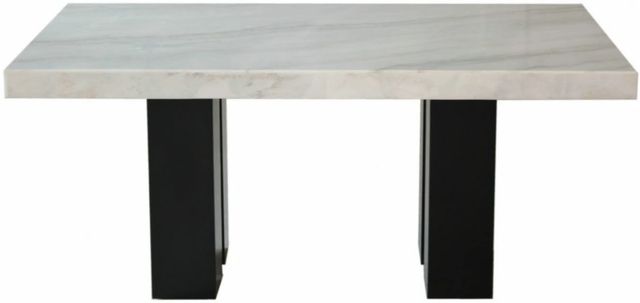 Steve Silver Co. Camila White Dining Table with Ebony Base-2
